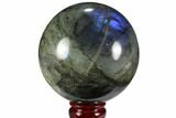 Flashy, Polished Labradorite Sphere - Great Color Play #99395-1